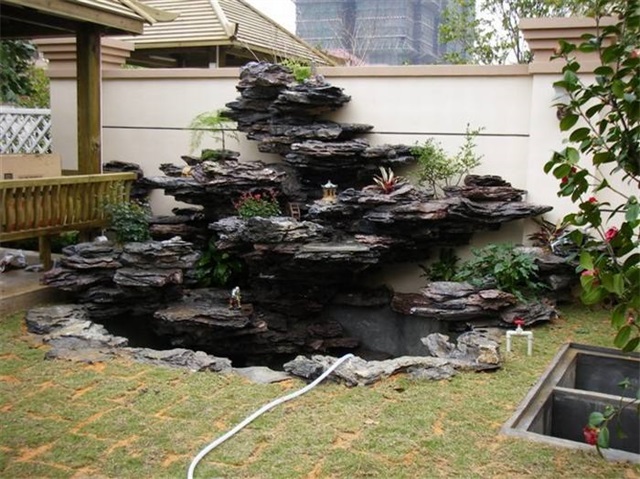 广平庭院鱼池过滤池改造