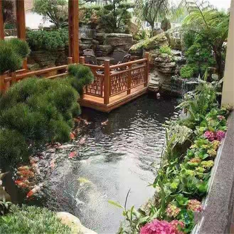 广平院子小鱼池假山设计